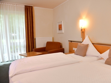 Bild von den Betten im Hotelzimmer Haulingbusch.
