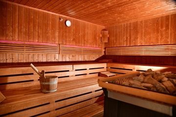 Innenansicht einer Sauna im Landhotel Hermannshöhe.