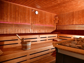 Innenansicht einer Sauna im Landhotel Hermannshöhe.