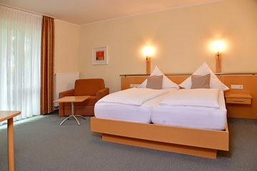 Innenansicht eines der Hotelzimmer des Hauses Haulingbusch.